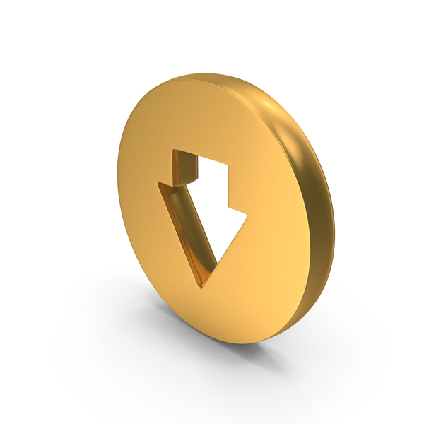 Gold Round Down Arrow Symbol PNG Images & PSDs for Download ...