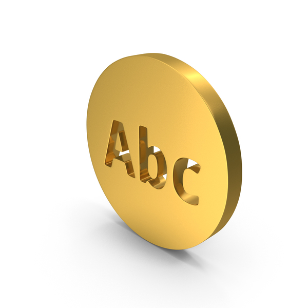 Symbols: Gold Round Font Abc Symbol PNG & PSD Images