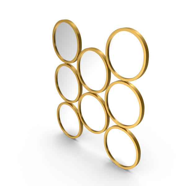 Mirror: Gold Round Mirrors PNG & PSD Images