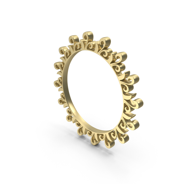 Home Decor: Gold Royal Design Circular Frame PNG & PSD Images