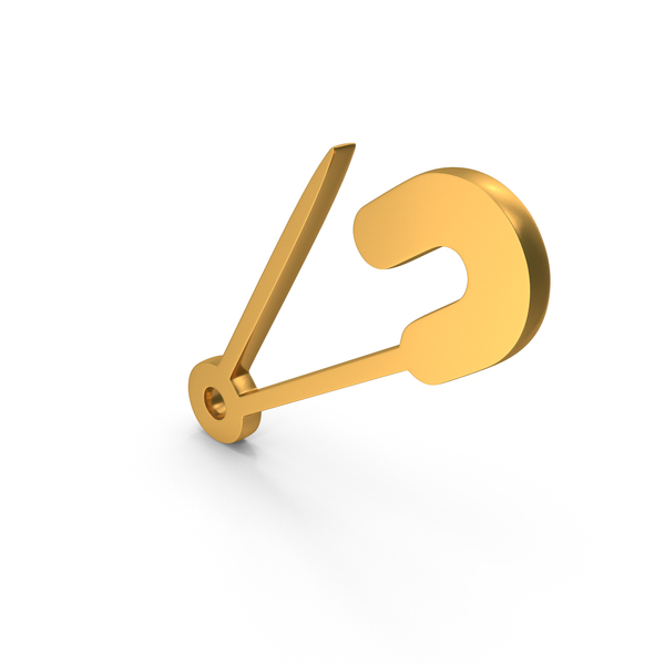 Symbols: Gold Safety Pin Icon PNG & PSD Images