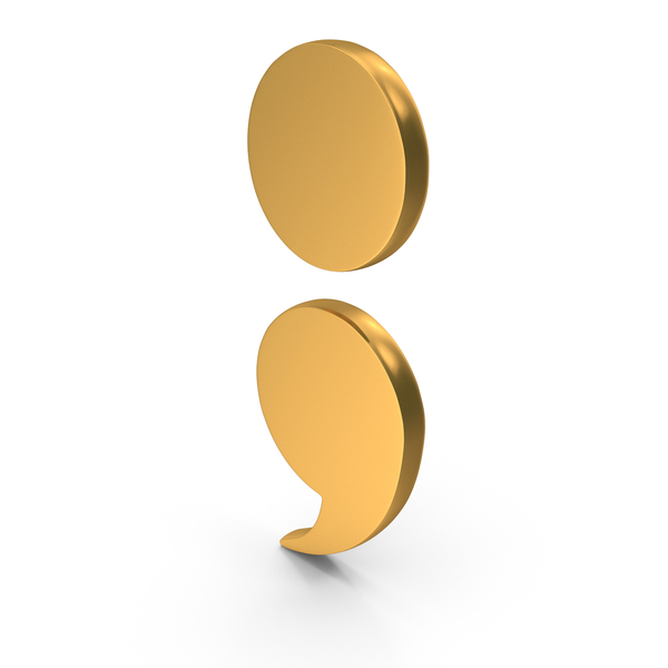 Symbols: Gold Semicolon Icon PNG & PSD Images