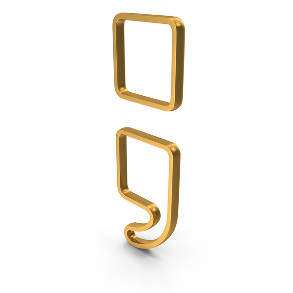 Symbols: Gold Semicolon Outline Icon PNG & PSD Images