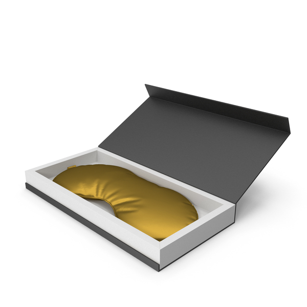 Sleeping: Gold Silk Sleep Mask with Gift Box PNG & PSD Images Sleeping: Gold Silk Sleep Mask with Gift Box PNG & PSD Images