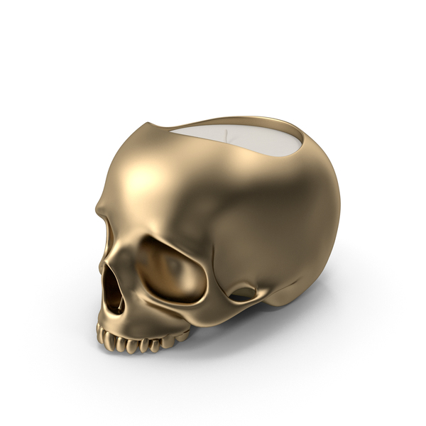 Halloween Decoration: Gold Skull Head Candle PNG & PSD Images Halloween Decoration: Gold Skull Head Candle PNG & PSD Images
