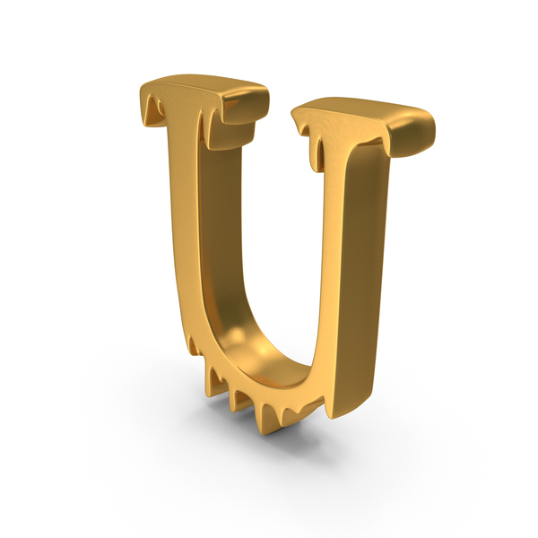 Language: Gold Slime Melt Halloween Alphabet U PNG & PSD Images