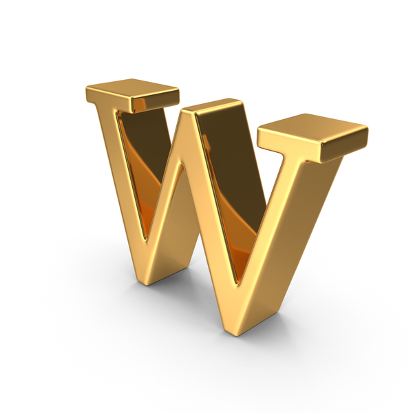 Language: Gold Small Letter W PNG & PSD Images