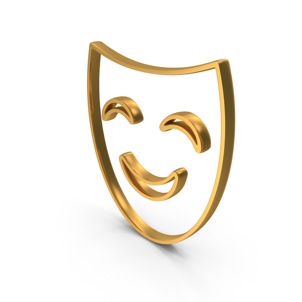 Gold Smile Face Mask Outline Icon PNG Images & PSDs for Download ...