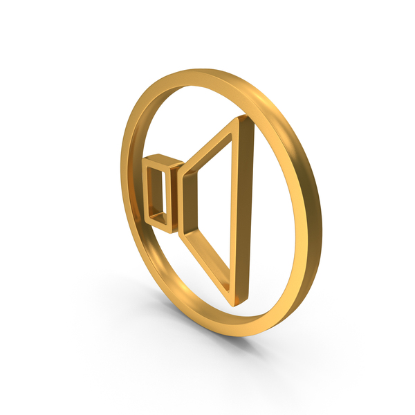 Symbols: Gold Speaker Circular Symbol PNG & PSD Images