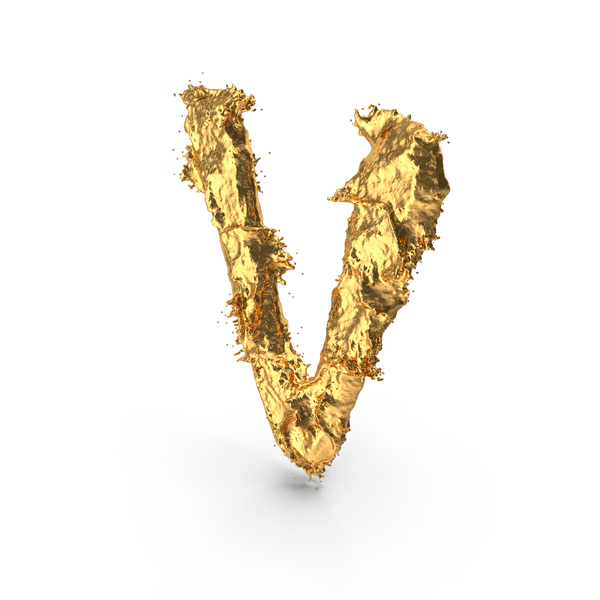 Gold Splash Capital Letter V PNG Images & PSDs for Download ...