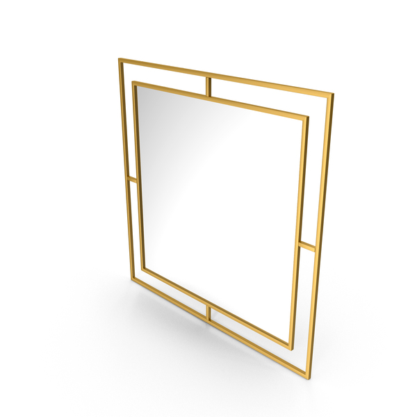 Gold Square Mirror PNG & PSD Images