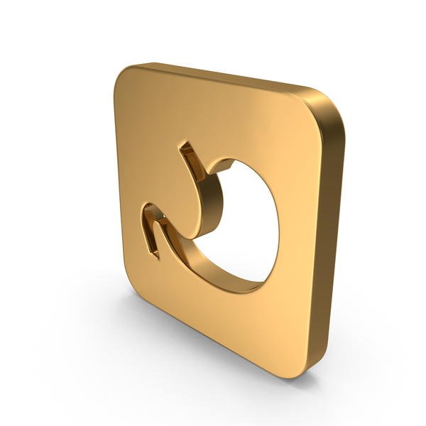 Symbols: Gold Square Stomach Icon PNG & PSD Images