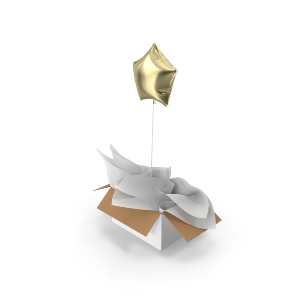 Gift: Gold Star Balloon Surprise Box PNG & PSD Images Gift: Gold Star Balloon Surprise Box PNG & PSD Images