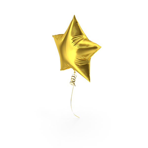 Balloons: Gold Star Foil Balloon PNG & PSD Images