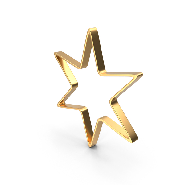Symbols: Gold Star Outline Symbol PNG & PSD Images