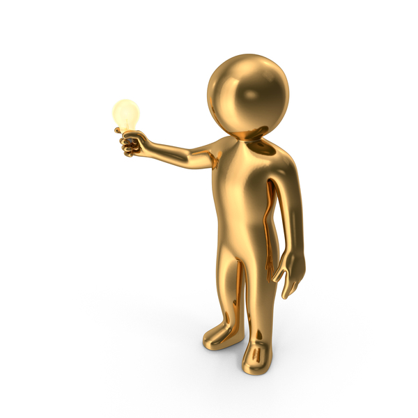 Gold Stickman Has An Idea PNG & PSD Images Gold Stickman Has An Idea PNG & PSD Images