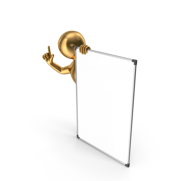 Characters: Gold Stickman Presenting Symbol PNG & PSD Images