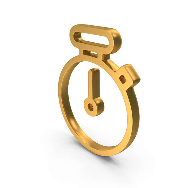 Symbols: Gold Stopwatch Icon PNG & PSD Images