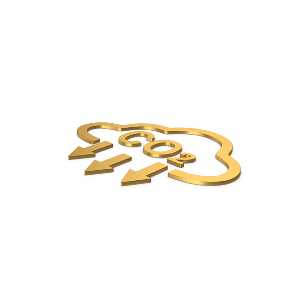 Computer Icon: Gold Symbol Cloud Co2 PNG & PSD Images