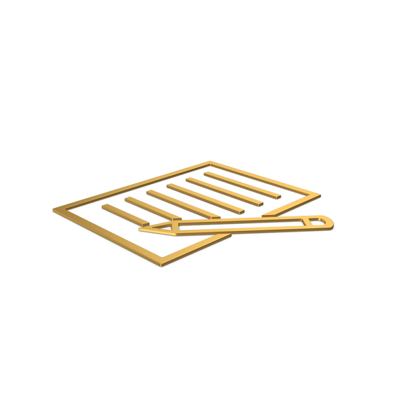 Industrial Equipment: Gold Symbol Document With Pen PNG & PSD Images