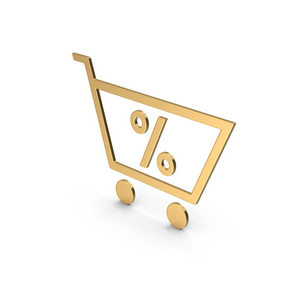 Corral: Gold Symbol Shopping Cart Sale PNG & PSD Images