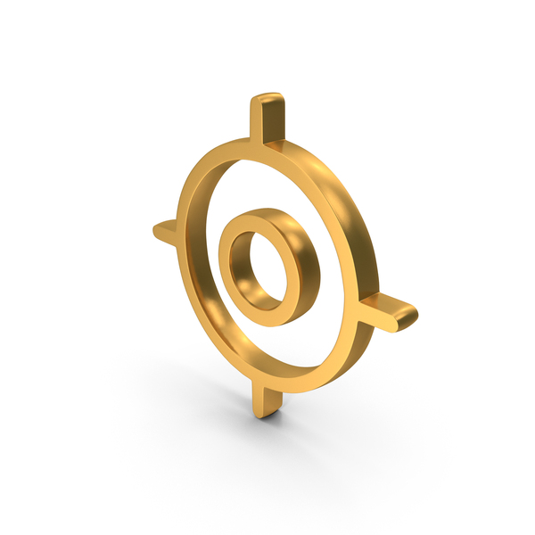 Symbols: Gold Target Icon PNG & PSD Images