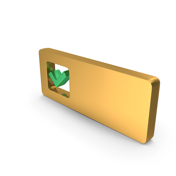 Symbols: Gold Tick Accept Counter Symbol PNG & PSD Images