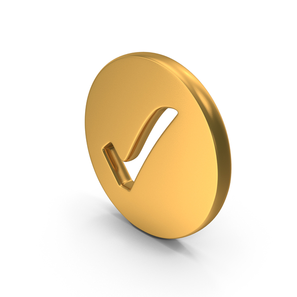 Gold Tick Mark Round Symbol PNG Images & PSDs for Download | PixelSquid ...