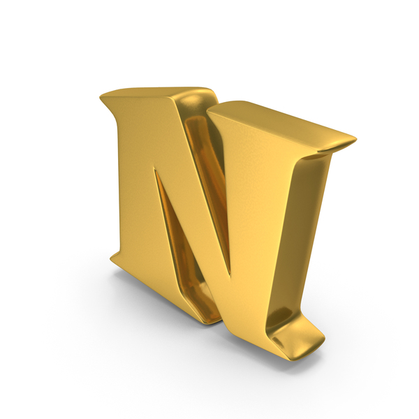 Gold Toon Style Capital Alphabet N PNG Images & PSDs for Download