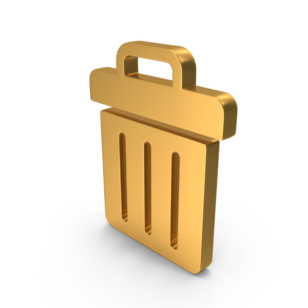 Symbols: Gold Trash Bin Symbol PNG & PSD Images