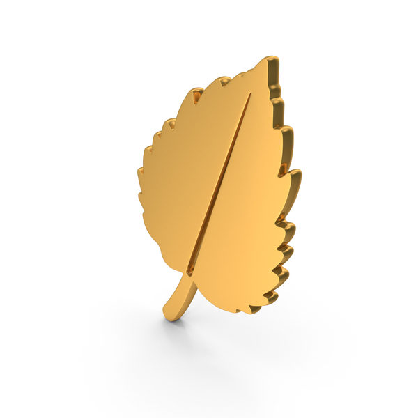 Symbols: Gold Tree Leaf Icon PNG & PSD Images