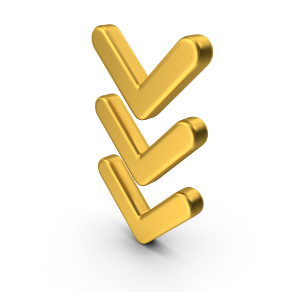 Directional: Gold Triple Arrow Down PNG & PSD Images Directional: Gold Triple Arrow Down PNG & PSD Images