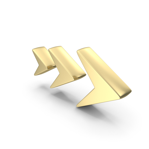 Symbols: Gold Triple Arrow Symbol PNG & PSD Images