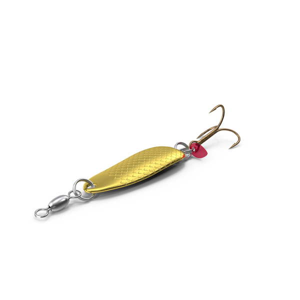 Fishing: Gold Trolling Spoon Lure PNG & PSD Images