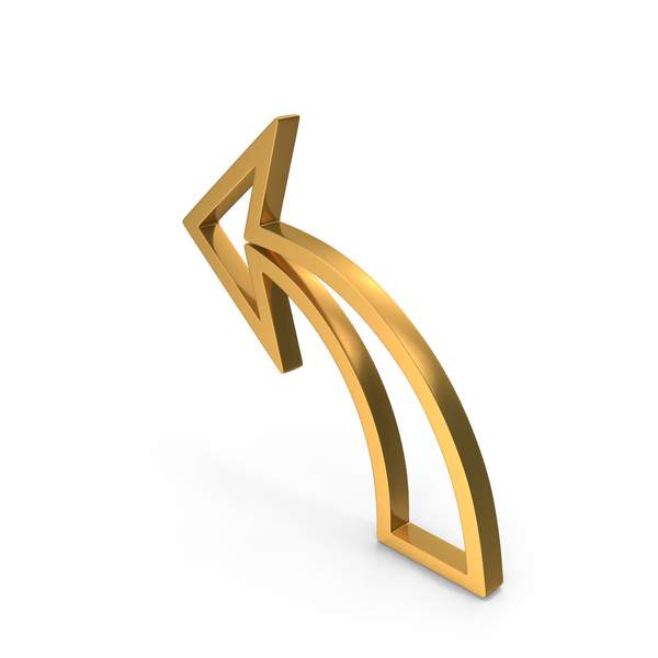 Symbols: Gold Undo Arrow Icon PNG & PSD Images
