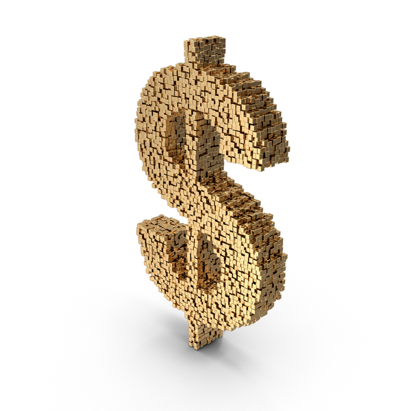 Sign: Gold Voxel Currency Dollar PNG & PSD Images Sign: Gold Voxel Currency Dollar PNG & PSD Images