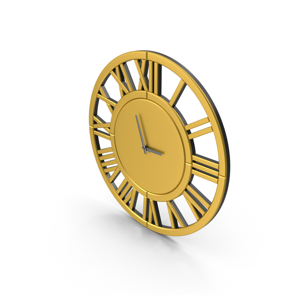 Gold Wall Clock PNG & PSD Images