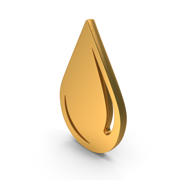Symbols: Gold Water Drop Icon PNG & PSD Images