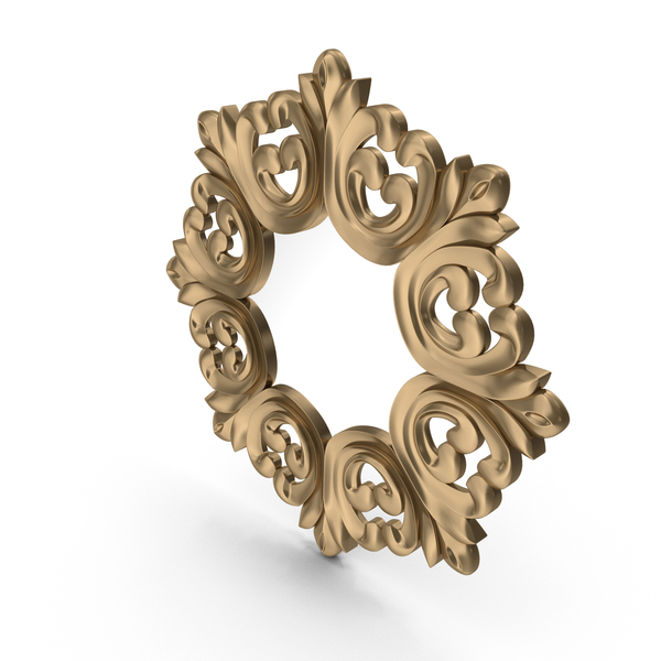 Gold Well Designed Accent Mirror PNG & PSD Images
