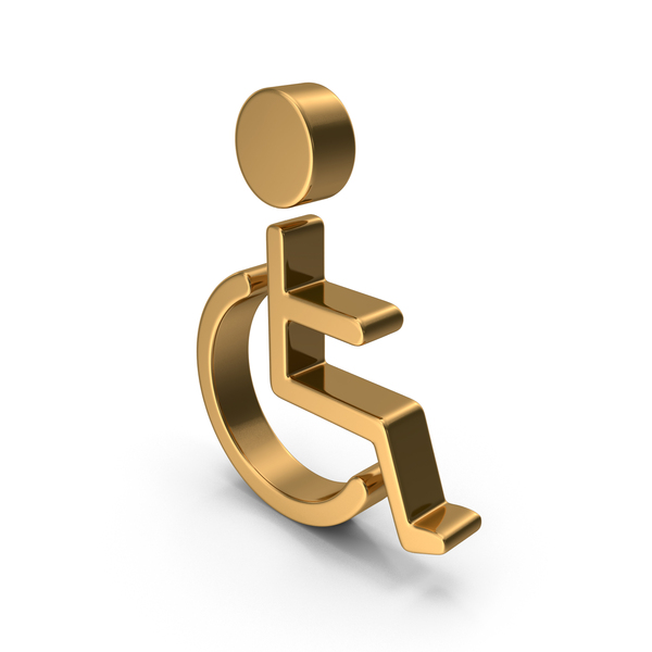 Symbols: Gold Wheelchair Icon PNG & PSD Images