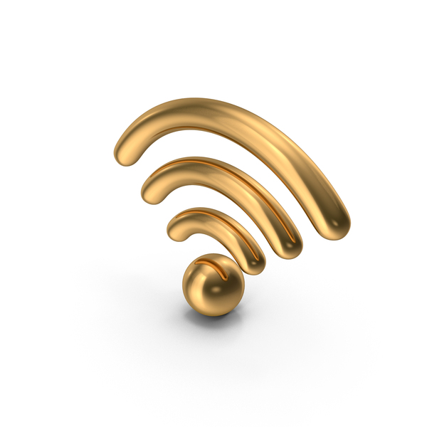 Wi Fi Antenna: Gold Wi Fi Icon PNG & PSD Images