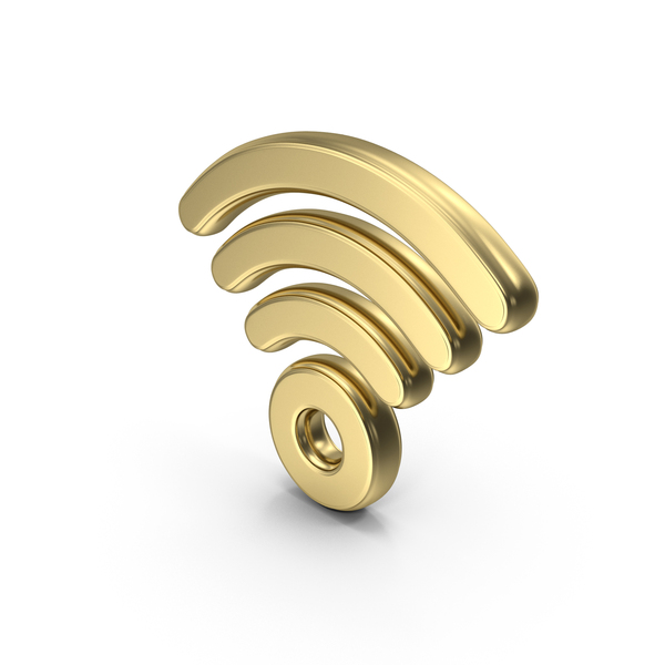 Symbols: Gold WiFi Icon PNG & PSD Images
