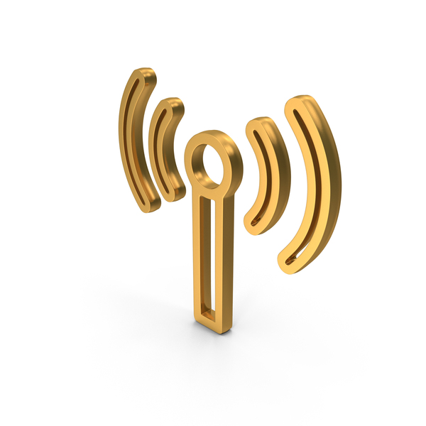 Symbols: Gold WiFi Signal Icon PNG & PSD Images