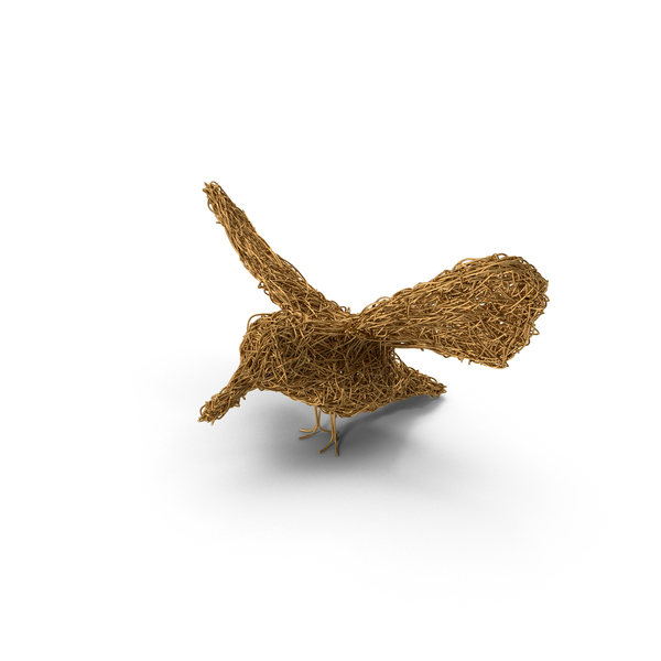 Statue: Gold Wire Sculpture Bird PNG & PSD Images Statue: Gold Wire Sculpture Bird PNG & PSD Images