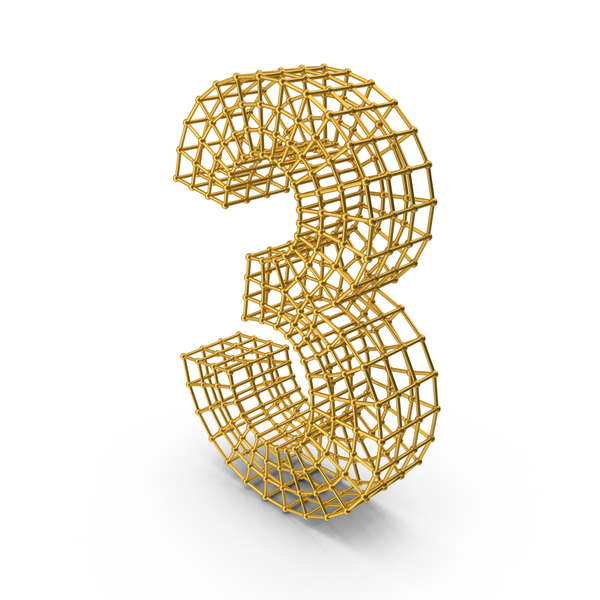 Gold Wireframe Number 3 PNG & PSD Images Gold Wireframe Number 3 PNG & PSD Images