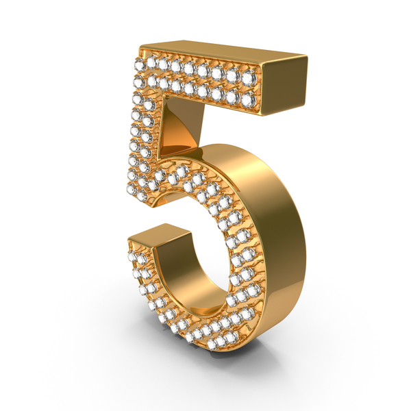 Gold With Diamonds Number 5 PNG & PSD Images Gold With Diamonds Number 5 PNG & PSD Images