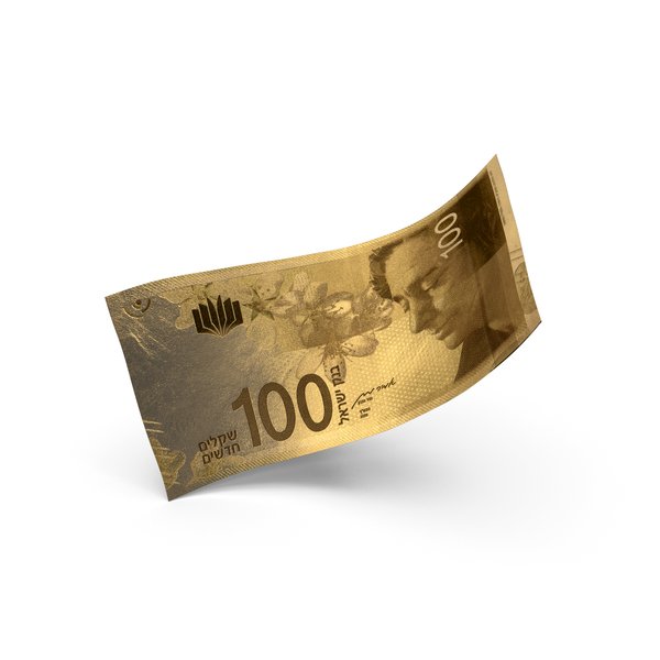 Golden 100 Israeli Shekel Banknote Bill PNG & PSD Images Golden 100 Israeli Shekel Banknote Bill PNG & PSD Images