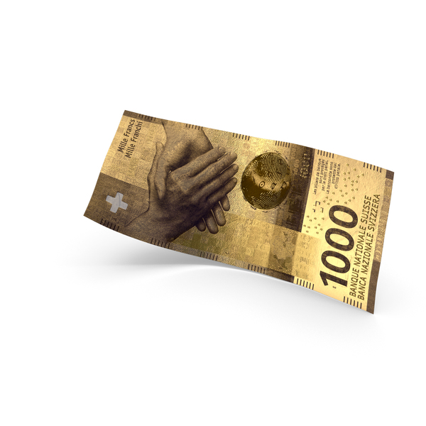 Golden 1000 Swiss Franc Banknote Bill PNG & PSD Images Golden 1000 Swiss Franc Banknote Bill PNG & PSD Images