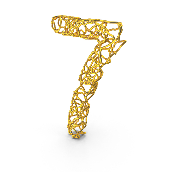 Golden Abstract Wire Alphabet Number 7 PNG & PSD Images Golden Abstract Wire Alphabet Number 7 PNG & PSD Images