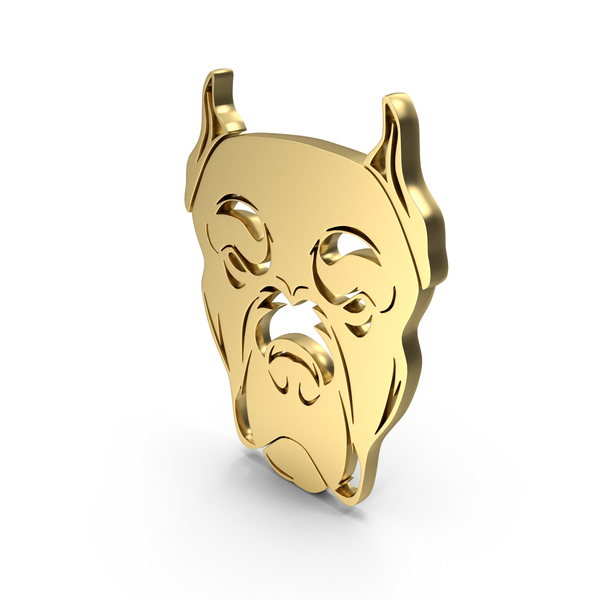 Golden Angry Dog Face Pet Logo PNG & PSD Images